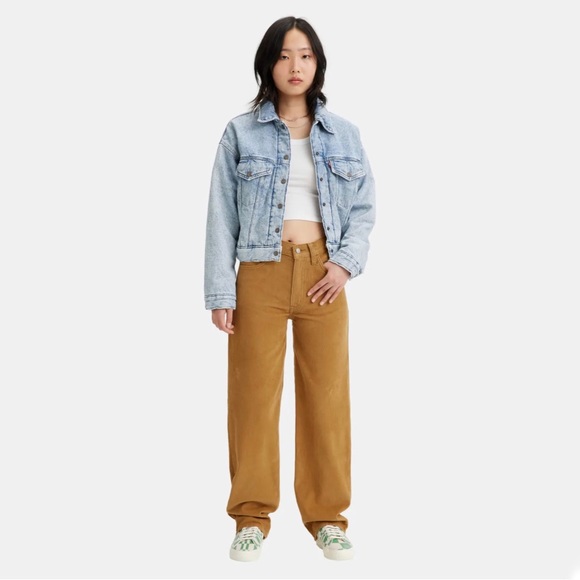 Levis 94 Baggy Dijon Corduroy Mid Rise‎ Straight Leg Dad Jeans - Picture 3 of 12